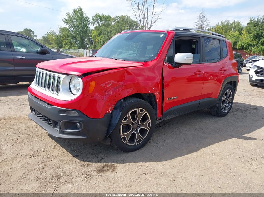 Vin: zaccjadbxjph54725, lot: 46448732, jeep renegade limited fwd 20182