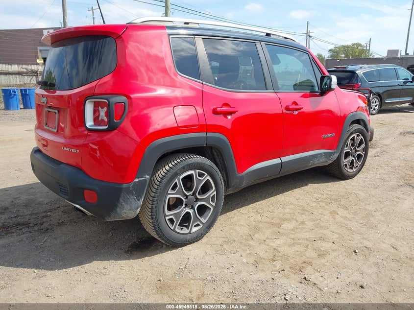 Vin: zaccjadbxjph54725, lot: 46448732, jeep renegade limited fwd 20184