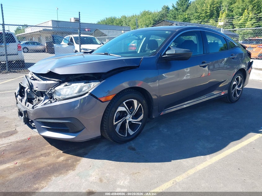 2017 Honda Civic, Front & Rear, IAAI, VIN 2HCFC2F51HH536321 — photo 2