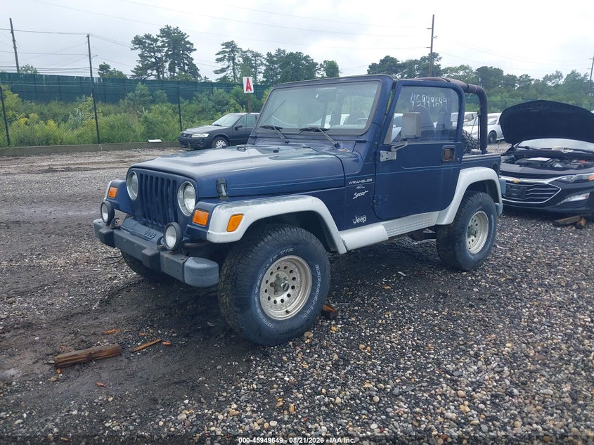 2000 JEEP WRANGLER SPORT UTILITY VEHICLE 4.0L I-6 REGULAR , 181HP