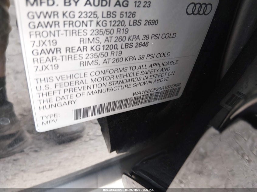2024 AUDI Q3 PREMIUM PLUS 45 TFSI S LINE QUATTRO TIPTRONIC · Фото 9