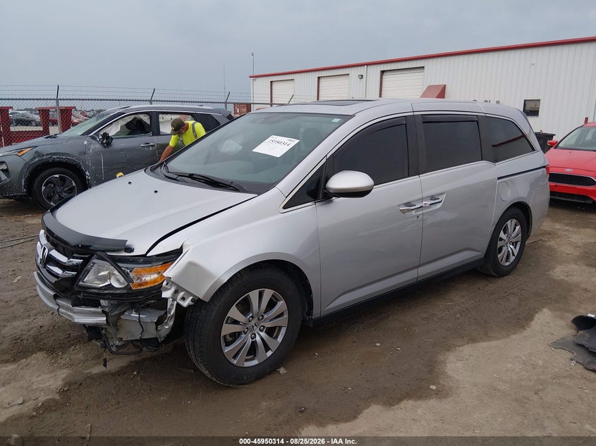 2014 Honda Odyssey, Лівий перед, IAAI, VIN 5FNRL5H62EB068300 — фото 2