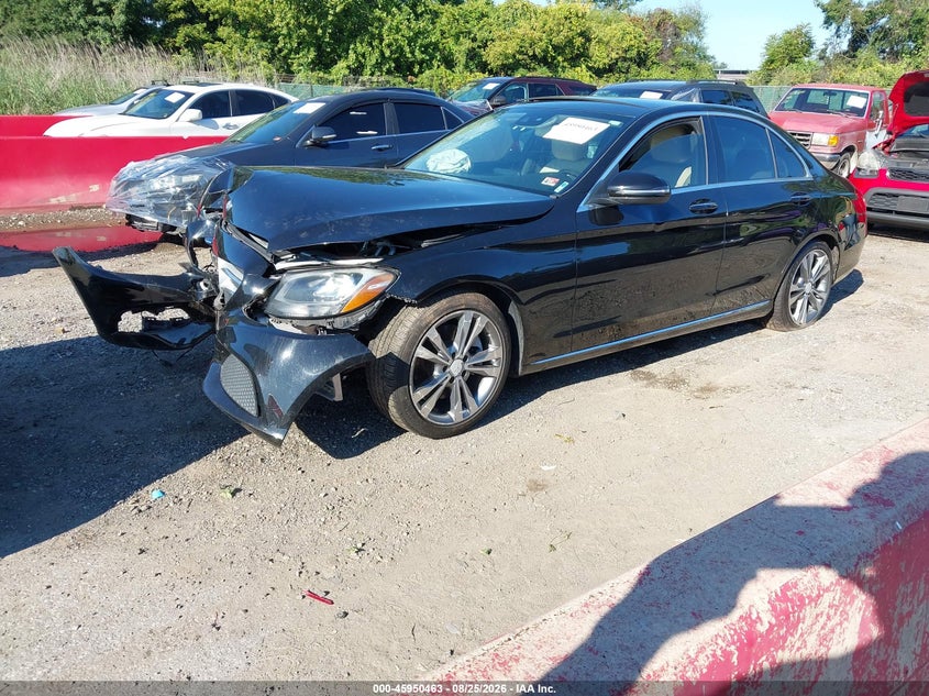2016 Mercedes-Benz C 300, Front & Rear, IAAI, VIN WDDWF4JB8GR141006 — photo 2