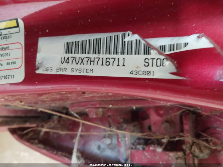 DODGE MAGNUM 2007 VIN 2D4FV47VX7H716711
