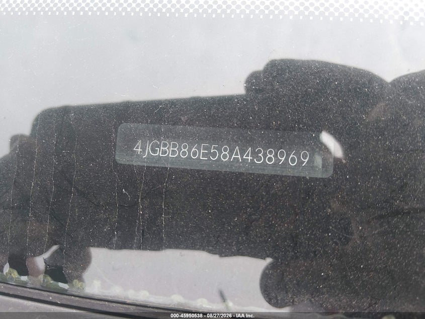 MERCEDES-BENZ ML 350 2008 VIN 4JGBB86E58A438969