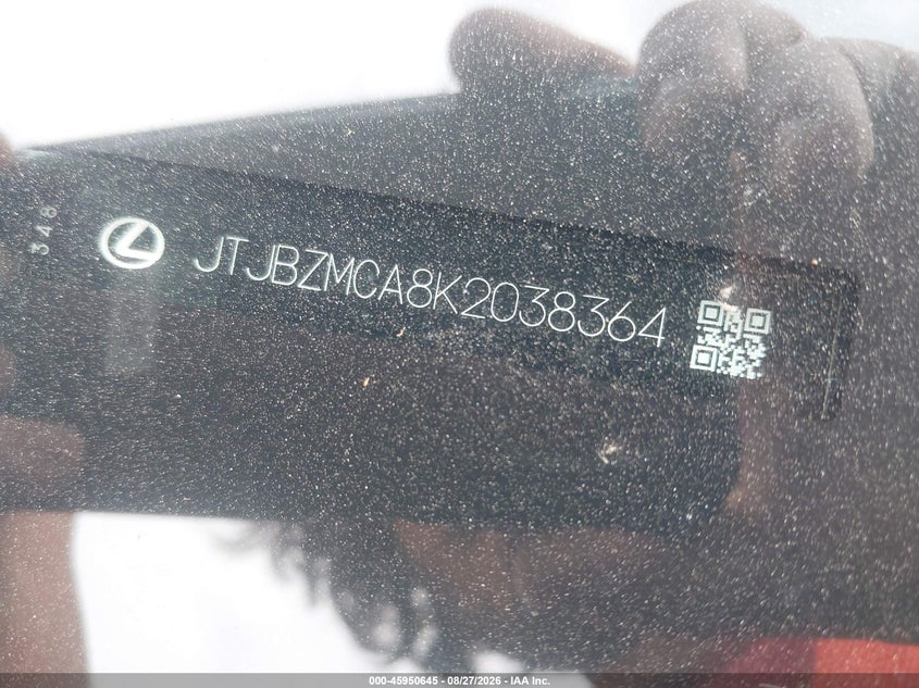 LEXUS RX 350 2019 VIN JTJBZMCA8K2038364