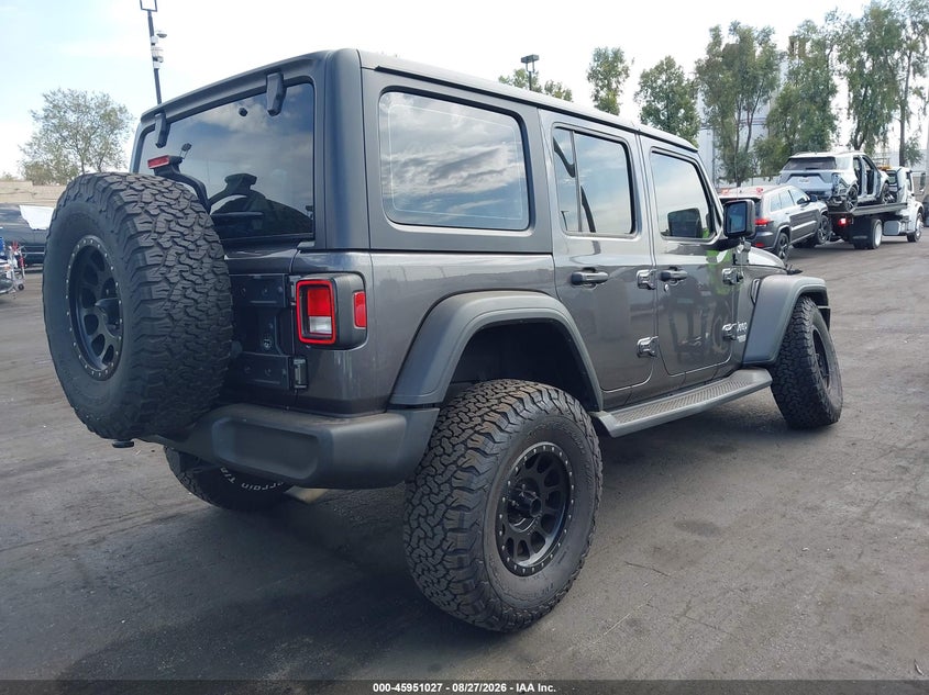 Vin: 1c4hjxdg7jw268235, lot: 46450241, jeep wrangler unlimited sport 4x4 20184