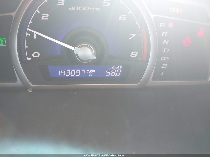 2009 HONDA CIVIC SEDAN 1.8L I-4 VVT, REGULAR , 140HP