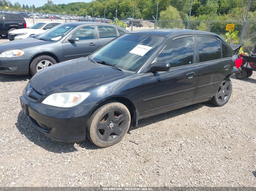 2005 Honda Civic, Удар сзади, IAAI, VIN 2HGES267X5H508321 — фото 2