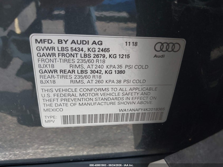 2019 AUDI Q5 45 PREMIUM · Фото 9