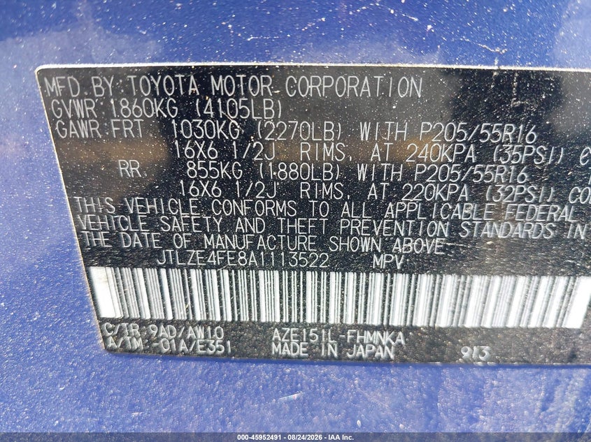 SCION XB 2010 VIN JTLZE4FE8A1113522