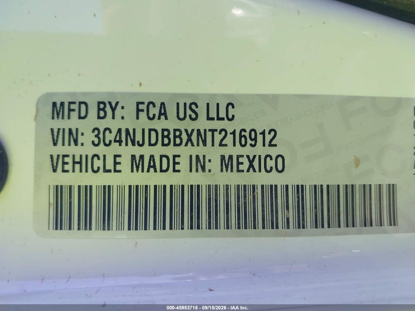 JEEP COMPASS 2022 VIN 3C4NJDBBXNT216912
