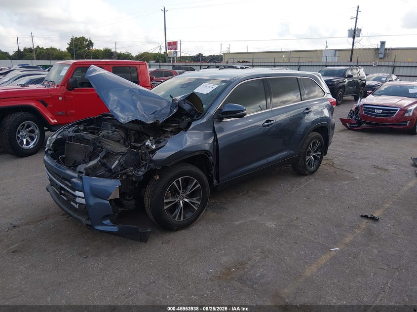 2019 Toyota Highlander, Удар спереду, IAAI, VIN 5TDZARFH1KS044238 — фото 2