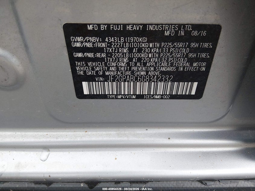2016 SUBARU CROSSTREK 2.0I PREMIUM · Фото 9