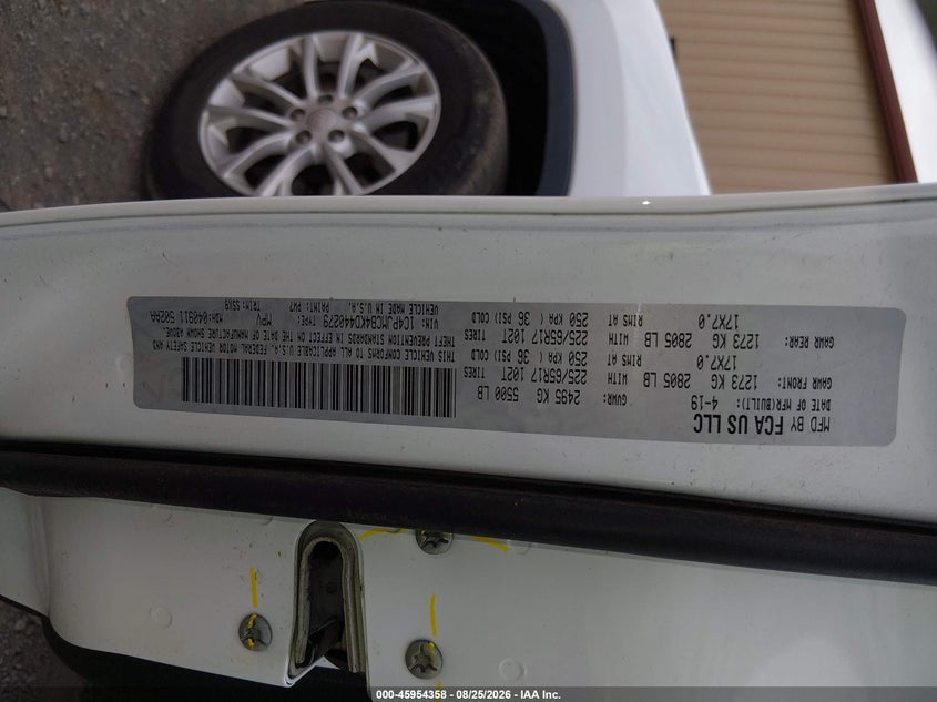 JEEP CHEROKEE 2019 VIN 1C4PJMCB4KD440279
