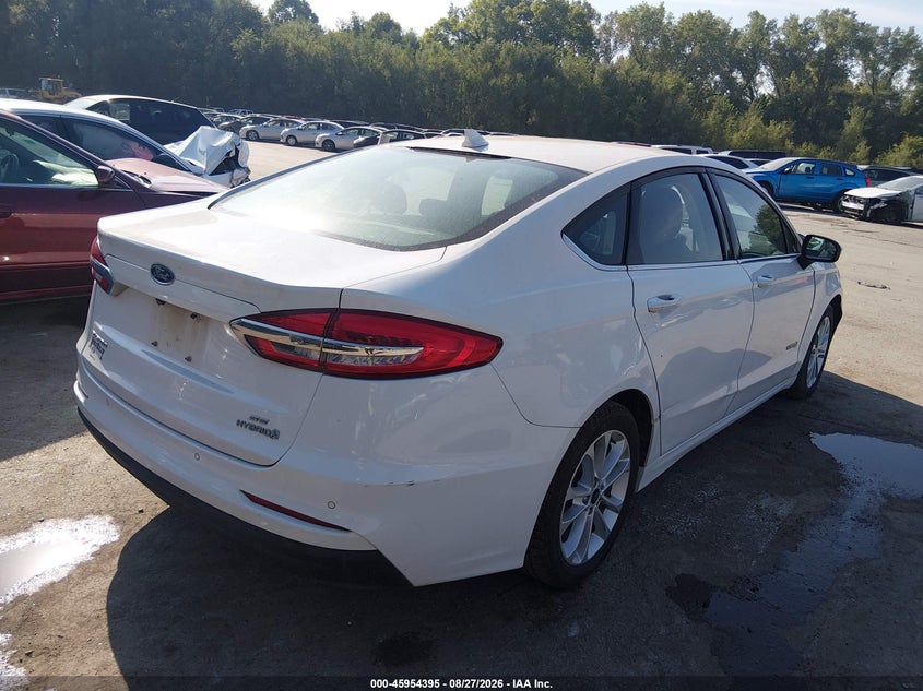 Vin: 3fa6p0lu9kr257400, lot: 46453609, ford fusion hybrid se 20194