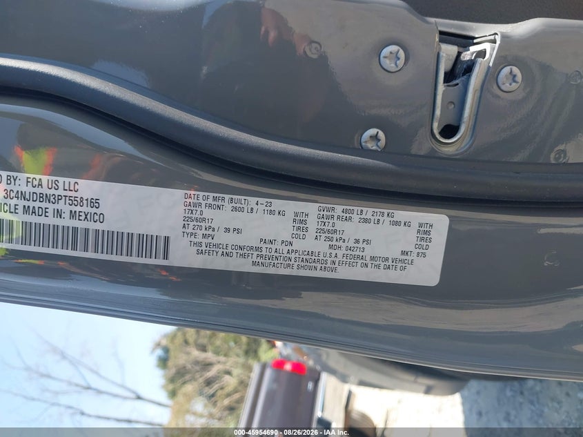 JEEP COMPASS 2023 VIN 3C4NJDBN3PT558165