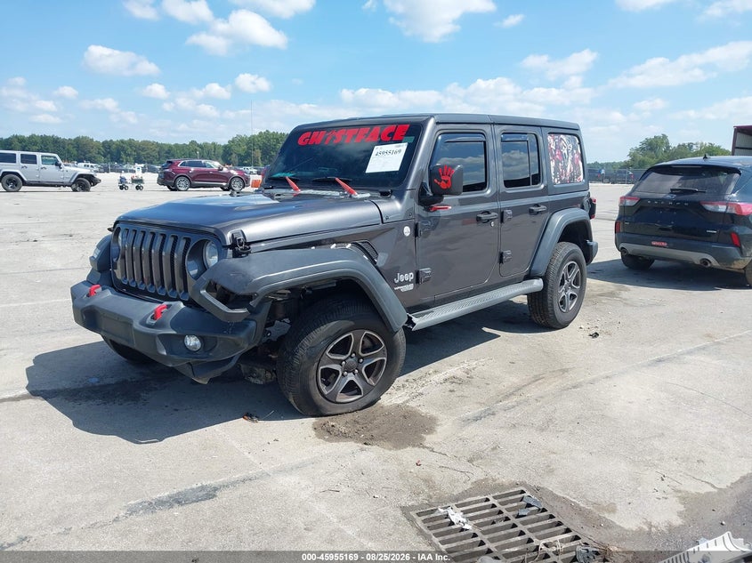Vin: 1c4hjxdg5jw128815, lot: 46454383, jeep wrangler unlimited sport s 4x4 20182