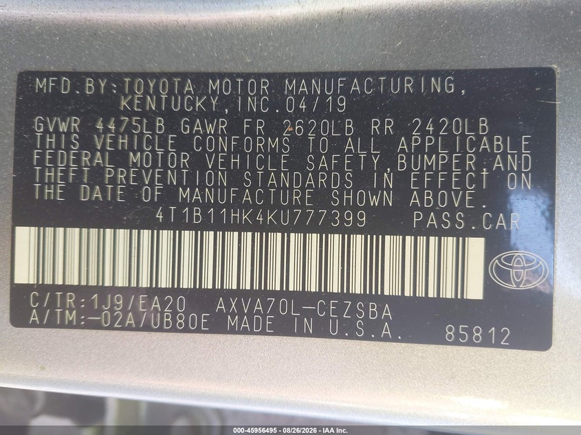 TOYOTA CAMRY - zdjęcie 9