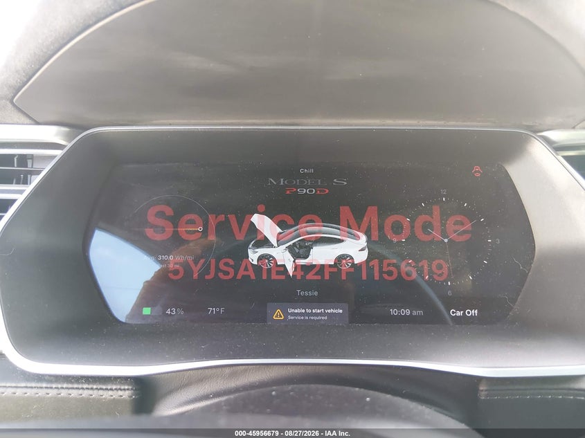 TESLA MODEL S 2015 VIN 5YJSA1E42FF115619