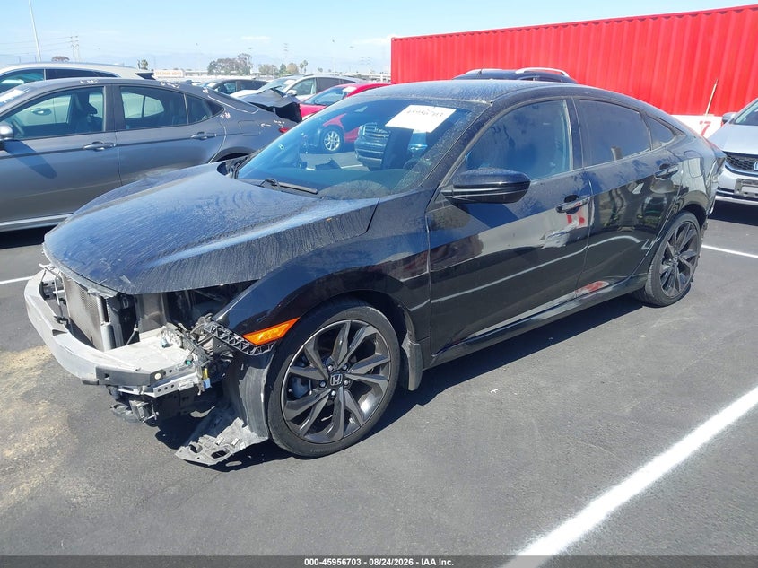 2021 Honda Civic, Front & Rear, IAAI, VIN 2HGFC2F84MH550475 — photo 2