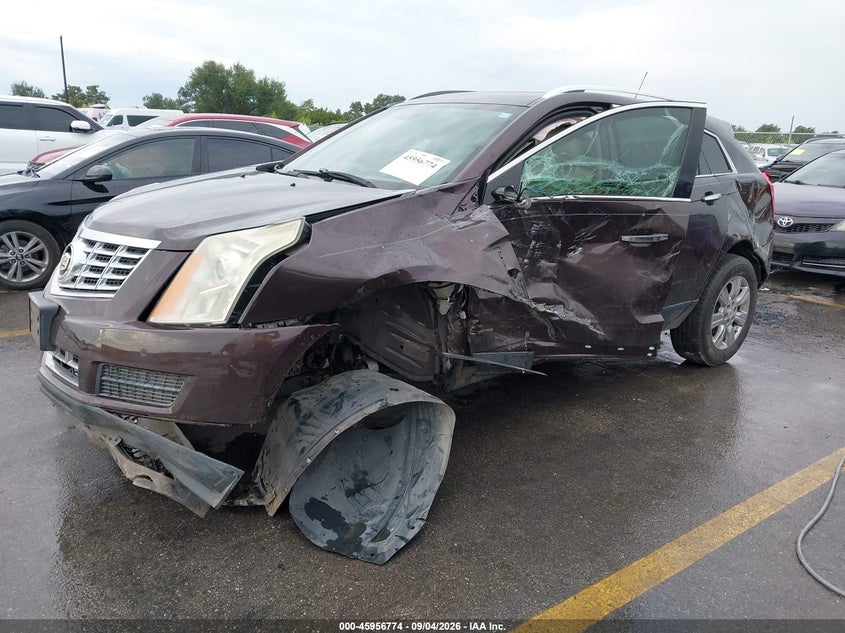 2015 Cadillac SRX, Front & Rear, IAAI, VIN 3GYFNBE35FS597538 — photo 2