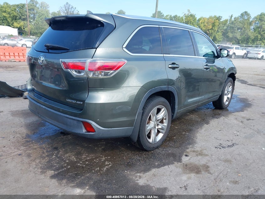 Vin: 5tddkrfh1fs083876, lot: 46456227, toyota highlander limited v6 20154