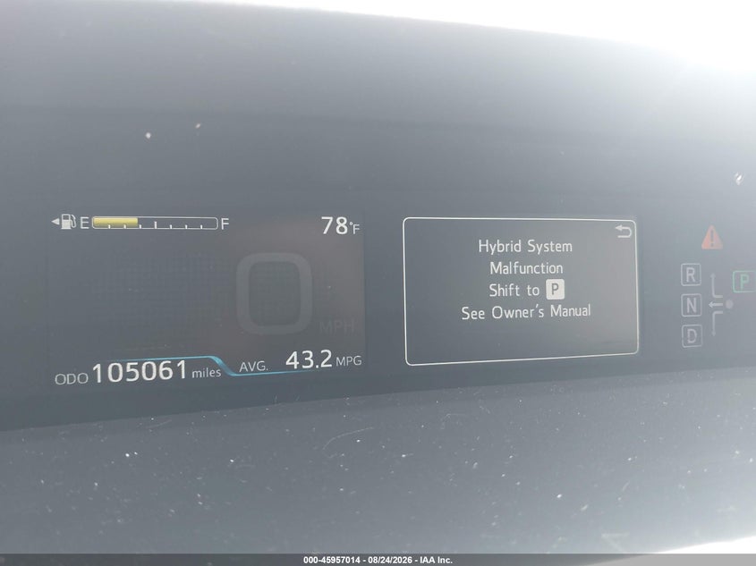 2016 TOYOTA PRIUS auction photo 7