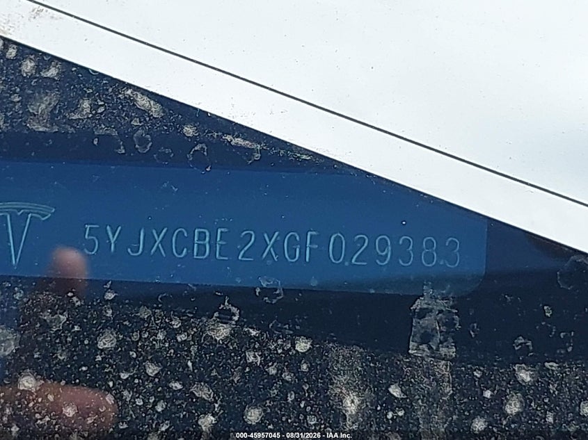 TESLA MODEL X 2016 VIN 5YJXCBE2XGF029383