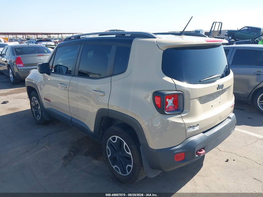 Vin: zaccjbct2fpc14664, lot: 46456284, jeep renegade trailhawk 20153