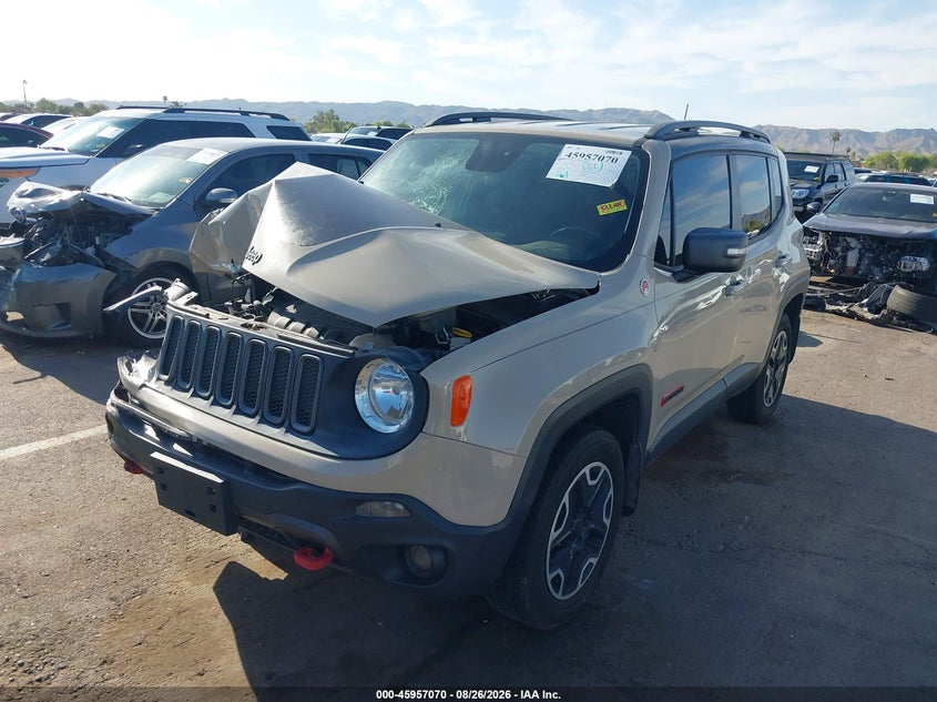 Vin: zaccjbct2fpc14664, lot: 46456284, jeep renegade trailhawk 20152