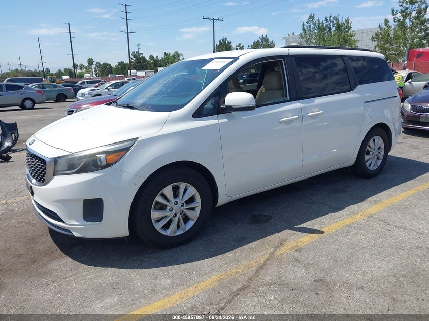 2016 Kia Sedona, Обычный износ, IAAI, VIN KNDMB5C15G6114371 — фото 2