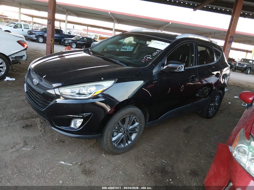2014 Hyundai Tucson, Front & Rear, IAAI, VIN KM8JUCAG9EU857645 — photo 2