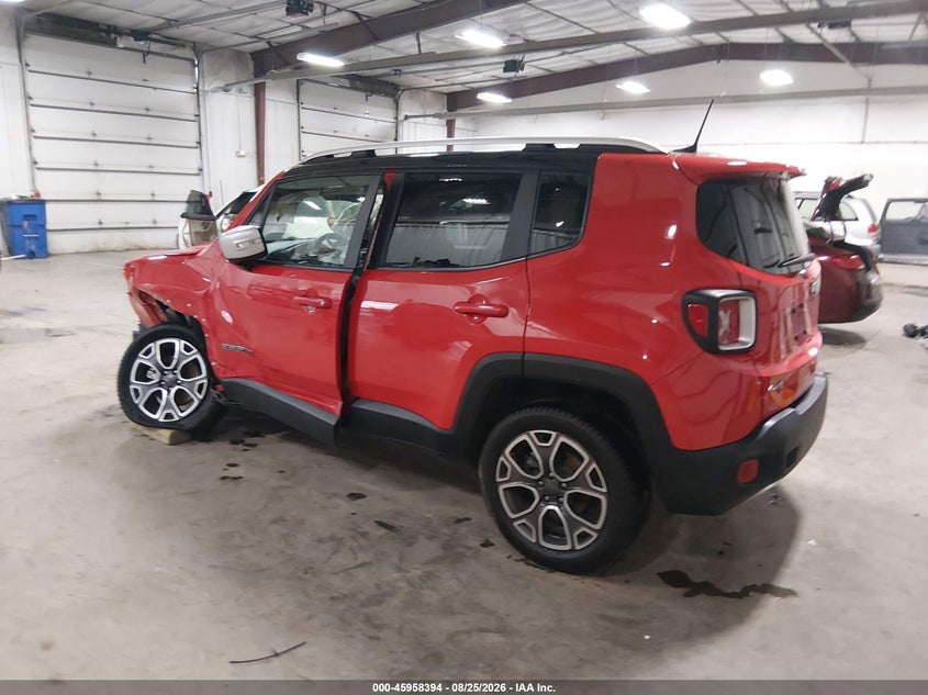 Vin: zaccjbdbxjpg99358, lot: 46457613, jeep renegade limited 4x4 20183