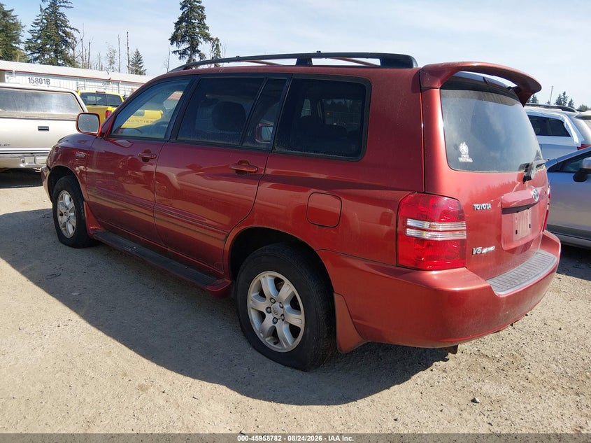 2003 TOYOTA HIGHLANDER SPORT UTILITY VEHICLE 3.0L V-6 DOHC, VVT, REGULAR , 220HP