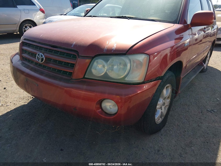 2003 TOYOTA HIGHLANDER SPORT UTILITY VEHICLE 3.0L V-6 DOHC, VVT, REGULAR , 220HP