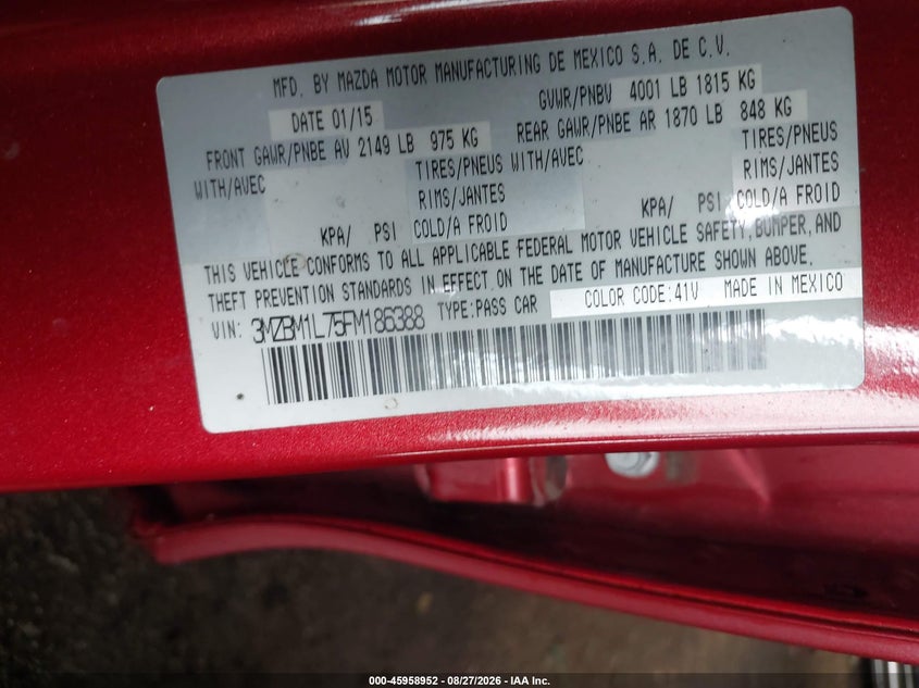 2015 MAZDA MAZDA3 I TOURING · Фото 9