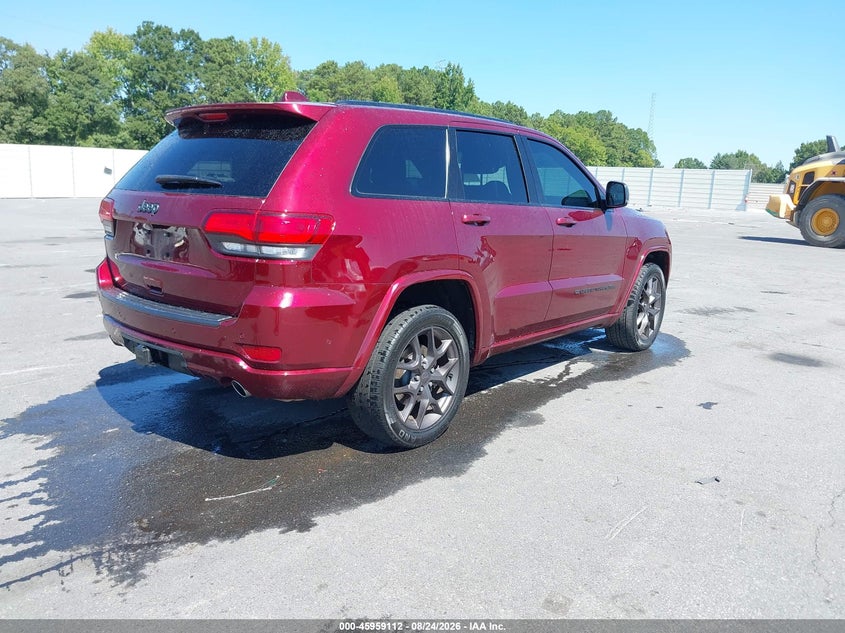 Vin: 1c4rjebg8mc738399, lot: 46458331, jeep grand cherokee 80th anniversary 4x2 20214