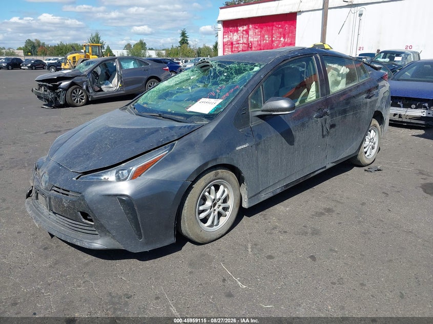2019 Toyota Prius, Перекидання, IAAI, VIN JTDKARFUXK3074287 — фото 2
