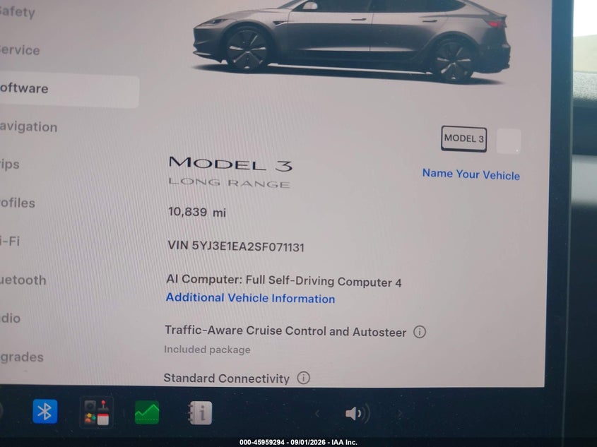 TESLA MODEL 3 2025 VIN 5YJ3E1EA2SF071131