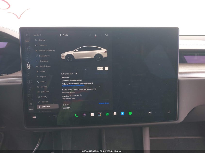 TESLA MODEL X 2021 VIN 5YJXCBE59MF326327