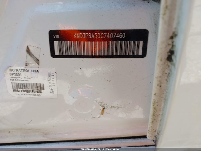 KIA SOUL 2016 VIN KNDJP3A50G7407460