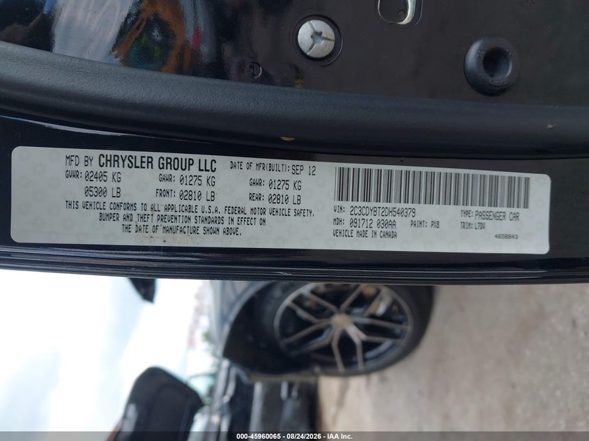 DODGE CHALLENGER 2013 VIN 2C3CDYBT2DH540379
