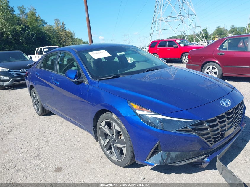 2022 Hyundai Elantra Sel, Перёд и зад, IAAI, VIN 5NPLN4AG9NH057714
