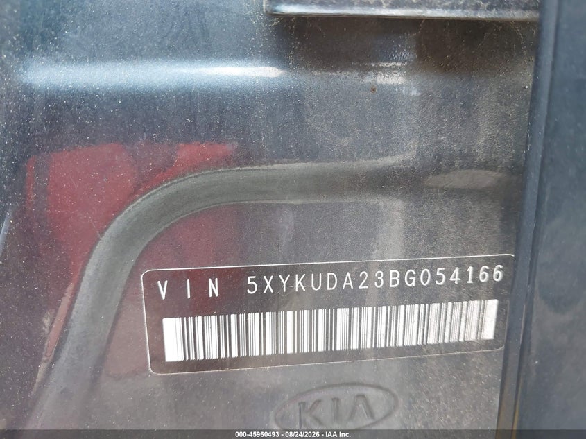 KIA SORENTO 2011 VIN 5XYKUDA23BG054166
