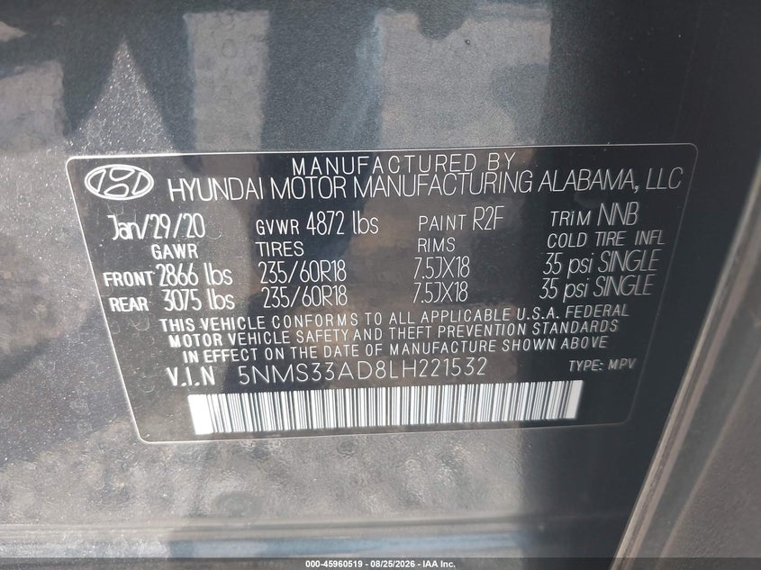 2020 HYUNDAI SANTA FE SEL · Фото 9