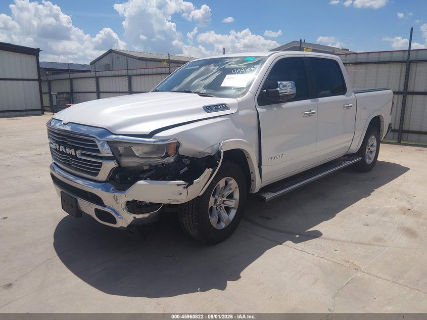 Vin: 1c6srfjt3mn733606, lot: 46460041, ram 1500 laramie  4x4 5'7 box 20212