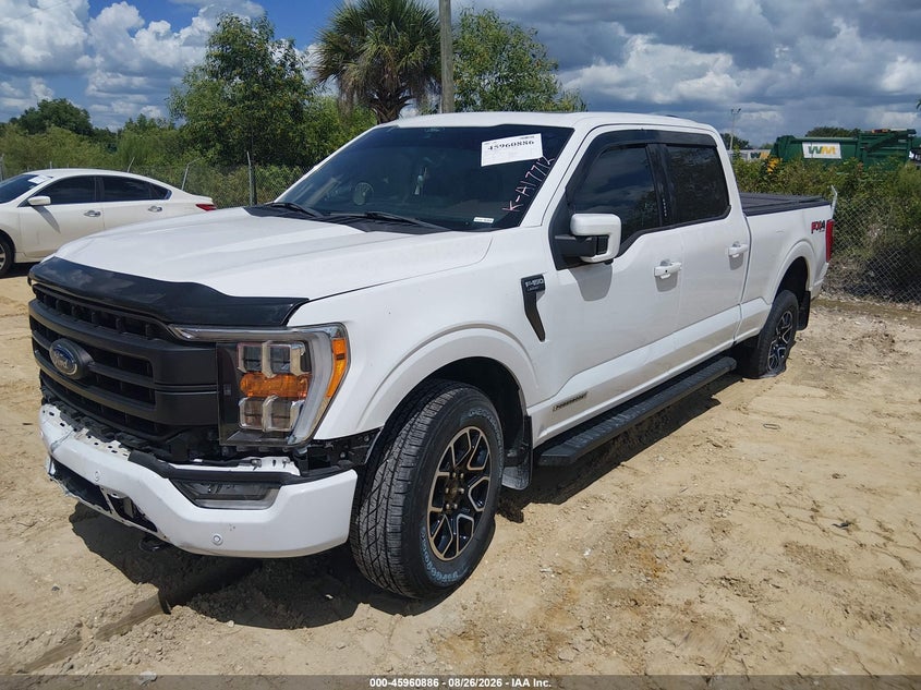 2022 Ford F-150 Lariat, Front & Rear, IAAI, VIN 1FTFW1EDXNFA17712 — photo 2