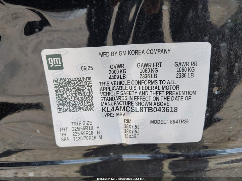 BUICK ENCORE GX 2026 VIN KL4AMCSL8TB043618
