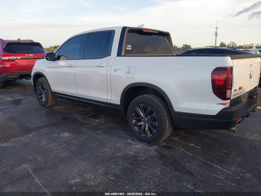 Vin: 5fpyk3f18nb001105, lot: 46460621, honda ridgeline sport 20223